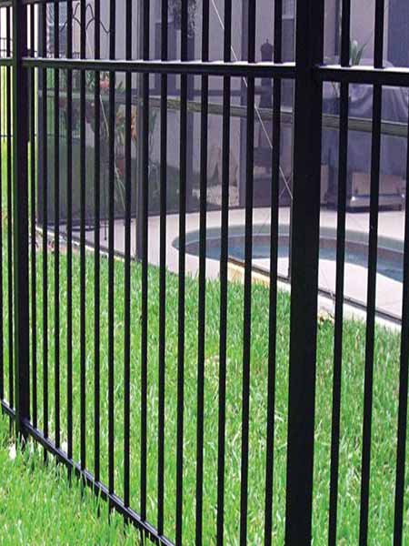 Steel picket fence panels