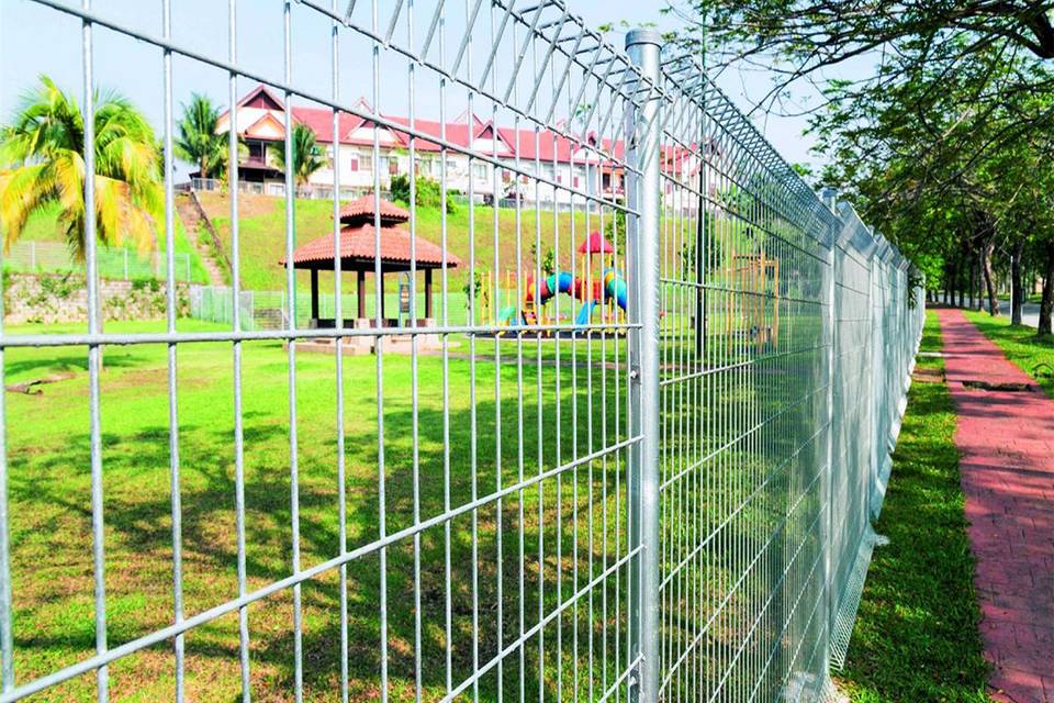 Leisure facilities and a pavilion are established in the park encircled by BRC fence.