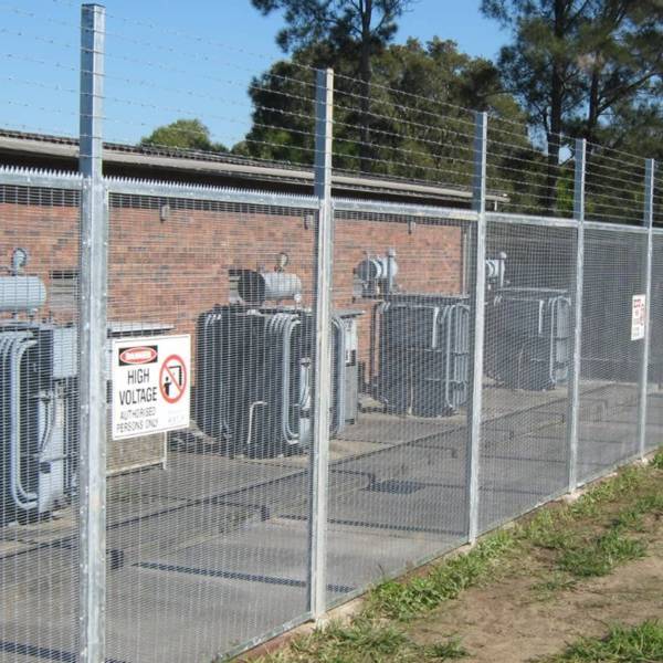 Galvanized 358 high security fences are installed surround the transformer substation.