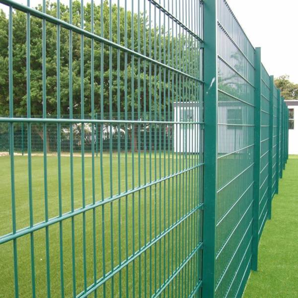 Green double wire fences are installed surround the sport ground