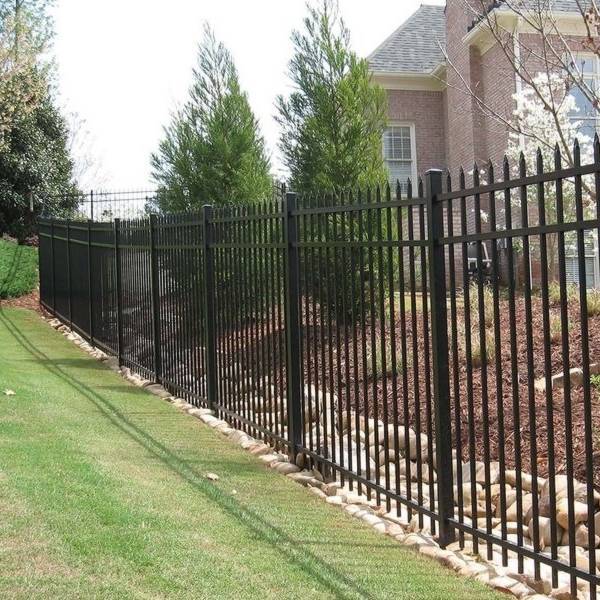 Black steel fences are installed surround the residences.