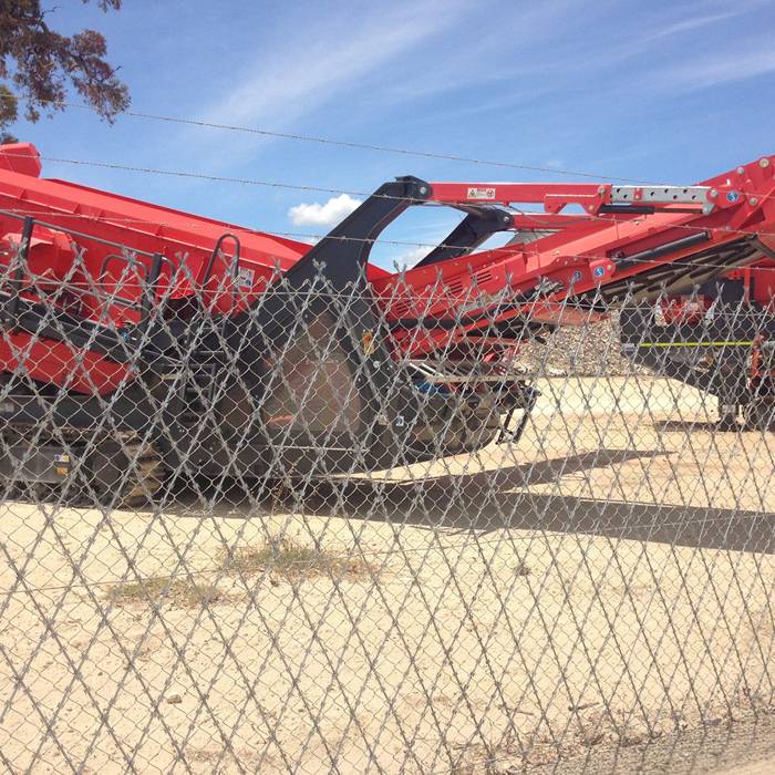 Galvanized welded razor wire mesh are surrounding the equipment